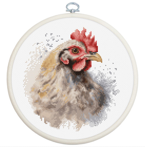 The Chicken Cross Stitch Kit with Hoop By Luca S