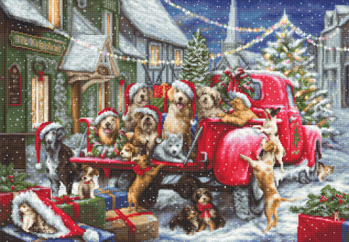 Puppies Christmas Cross Stitch Kit by Luca s