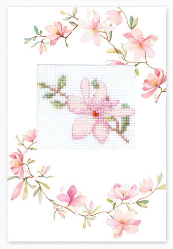 Magnolia Cross Stitch Post Card Kit by Luca-S