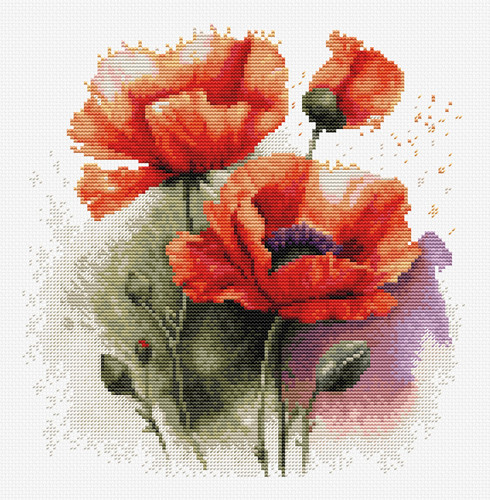 The Poppy Flowers Cross Stitch Kit by Luca S