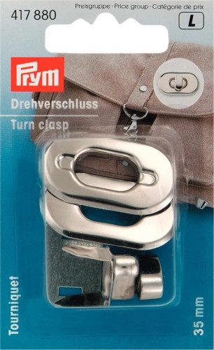 Silver Turn Clasp For Bags by Prym - 1 Piece