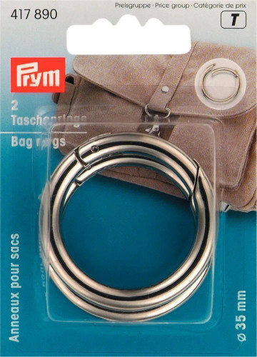 Bag Rings 35mm in Silver by Prym - 2 Pieces