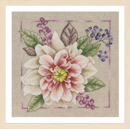 Blooming White Counted Cross Stitch Kit by Lanarte