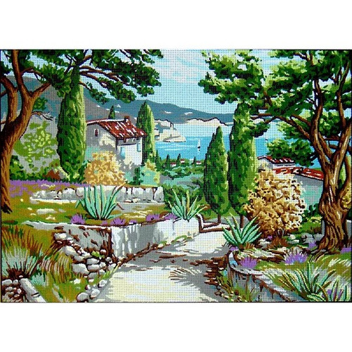 Path With Sea View Tapestry Canvas by Gobelin-L