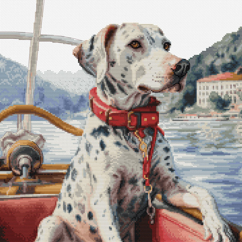 The Dalmatian on Lake Como Cross stitch Kit by Luca S