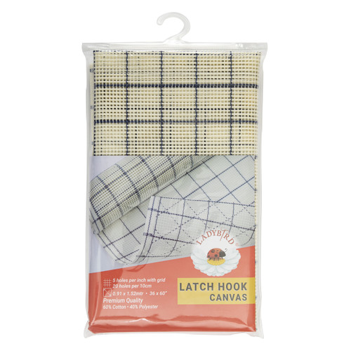 White 5 Count Latch Hook Canvas 152cm x 91cm by Ladybird