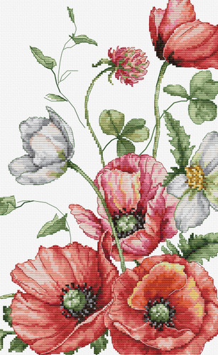 The Field Poppies Cross Stitch Kit by Luca S
