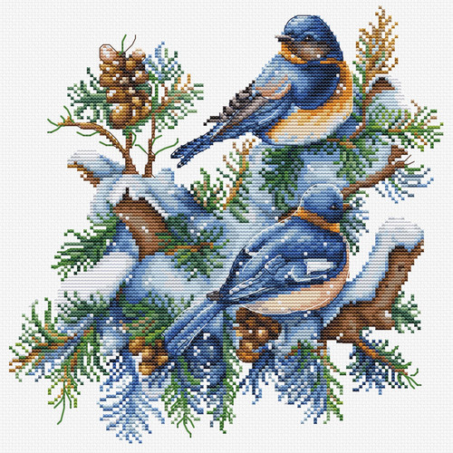 The Birds Winter Cross Stitch Kit by Luca S