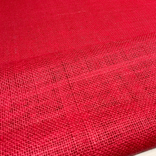  1 Offcut of Red Hessian Fabric 155cm x 105cm