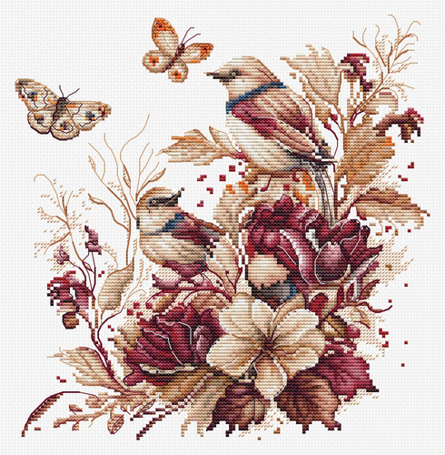 The Birds Autumn Cross stitch Kit by Luca S