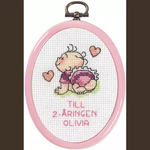 Baby Girl Mini 2 Counted Cross Stitch Kit by Permin