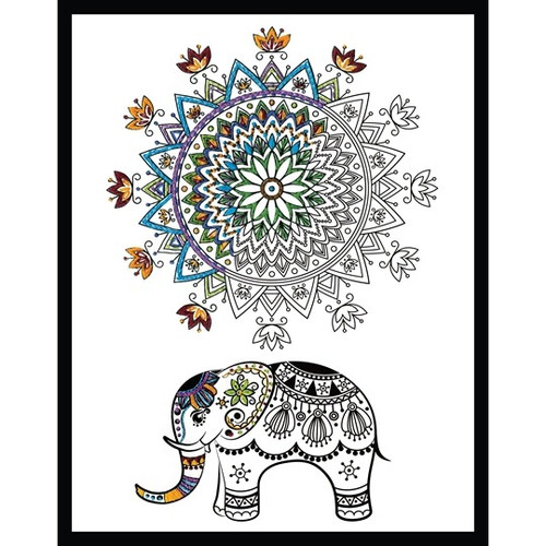 Elephant Mandala Zenbroidery Fabric by Design Works