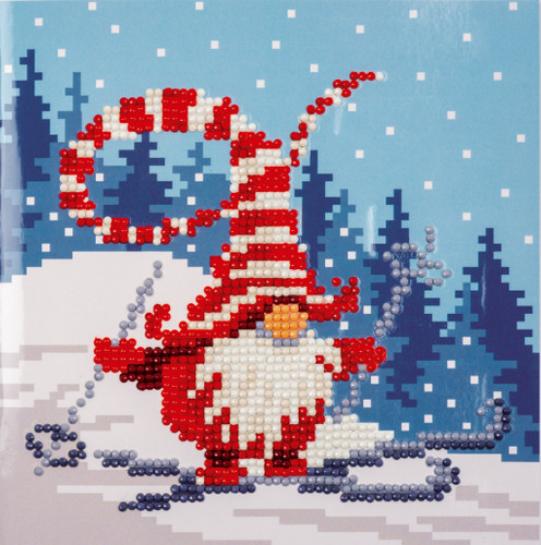 Diamond Painting Kit: Greeting Card: Christmas Gnome By Vervaco