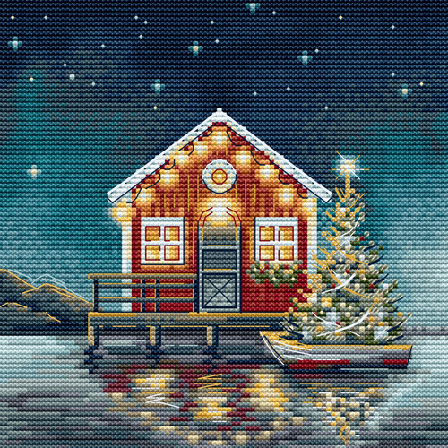 Christmas Night at The Pier Counted Cross Stitch Kit by Hobby Jobby