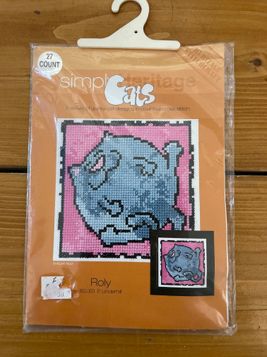 Simply Cats: Roly Counted Cross Stitch Kit on Evenweave by Heritage Crafts