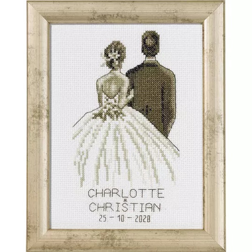 Wedding Day Sampler Counted Cross Stitch Kit By Permin