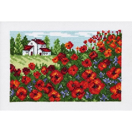 Poppy Field Counted Cross Stitch Kit by Permin