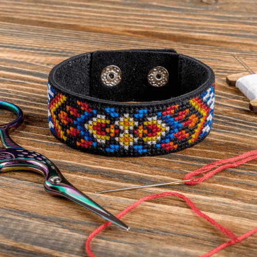 Mixed Bracelet Needlecraft Kit - Cross Stitch Kits on Leather