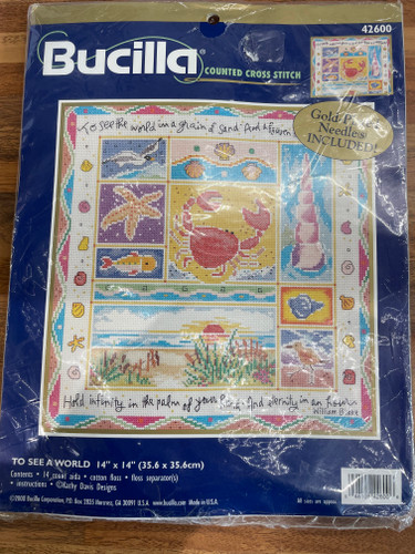 CHARITY - To See A World Counted Cross Stitch Kit by Bucilla