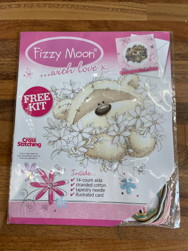 Fizzy Moon With Love Cross Stitch Card Kit