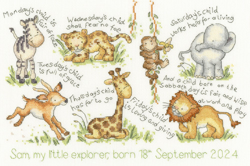 Monday's Child Counted Cross Stitch kit by Bothy Threads