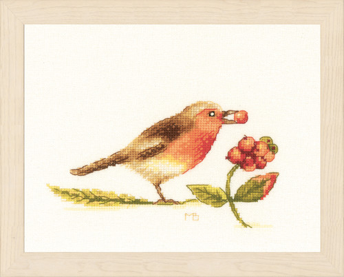 Robin Counted Cross Stitch kit by Lanarte