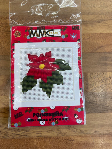 CHARITY - Mini Poinsettia Cross Stitch Kit