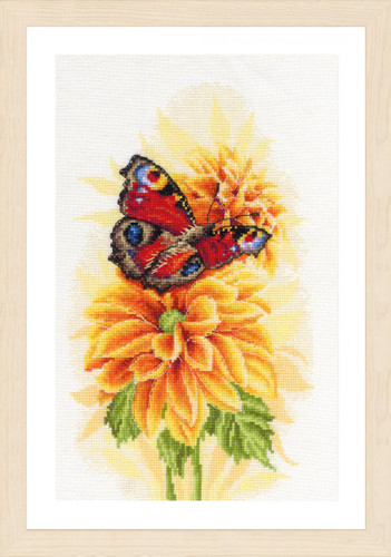 Fluttering Butterfly (Even Weave) Counted Cross Stitch Kit by Lanarte