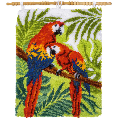 Parrots In The Jungle Latch Hook Rug Kit by Vervaco