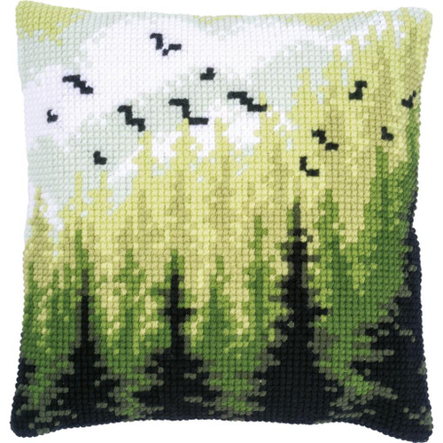 Forest Cross Stitch Cushion Kit by Vervaco
