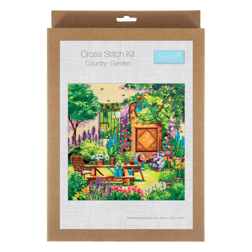  Extra Large: Country Garden Counted Cross Stitch Kit By Trimits