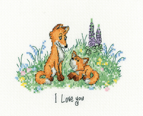  I Love You Cross Stitch Kit by Little Friends