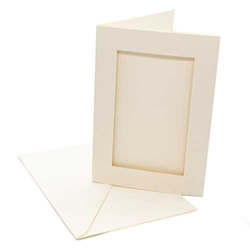 Pack of 10 Cards A5 Cream with Rect Aperture 