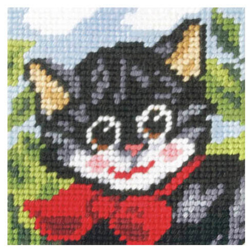 My First Embroidery Needlepoint Kit Pussy By Orchidea