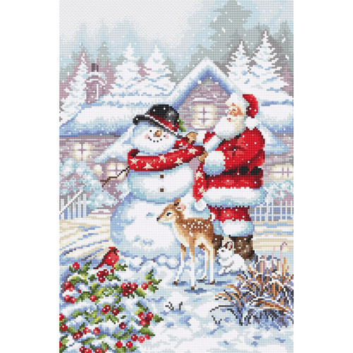 Snowman and Santa Cross Stitch Kit By Letistitch