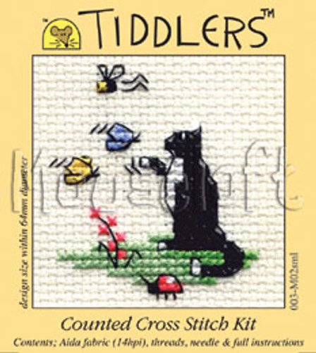 Curious Cat Tiddler Cross Stitch Kit by Mouseloft