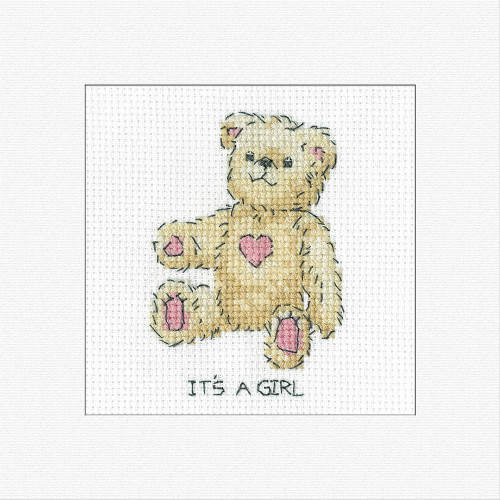 It's a Girl Cross Stitch Card Kit by Heritage Crafts