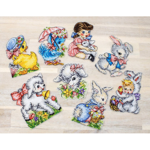 Easter Ornaments Set of 8 Cross Stitch Kit by Letistitch