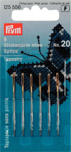 Silver/gold eye Tapestry Needles Size 20 pack of 6