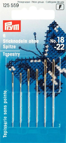 Silver/gold eye Tapestry Needles Size 18-22 pack of 6