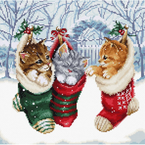 Snowy Kitties Counted Cross Stitch Kit by Letistitch