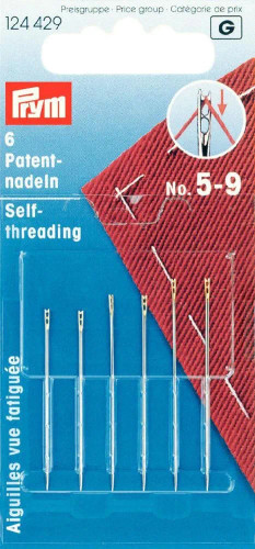 Self-thread Needle No. 5-9 asstd with split eye and g x 6pc