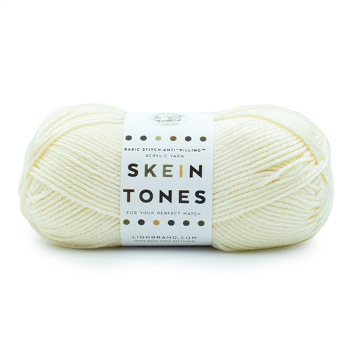 3 x 100g Lion Brand Yarn Basic Stitch Anti Pilling - Ivory Yarn 