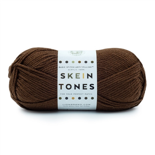 3 x 100g Lion Brand Yarn Basic Stitch Anti Pilling Skein Tones - Cocoa Yarn 