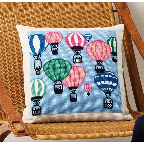 Balloons Cushion Counted Cross Stitch Kit By Permin