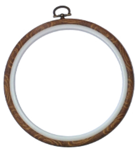 5" (12) Woodgrain Flexi Hoop with White Inner ring