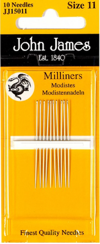 John James Milliners Needles size 11 - pack of 10