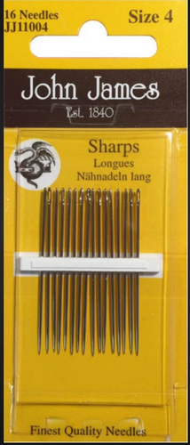 John James Sharps Needles size 4 - pack of 16