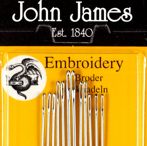 John James Embroidery/ Crewel Needles size 1/5 - pack of 12