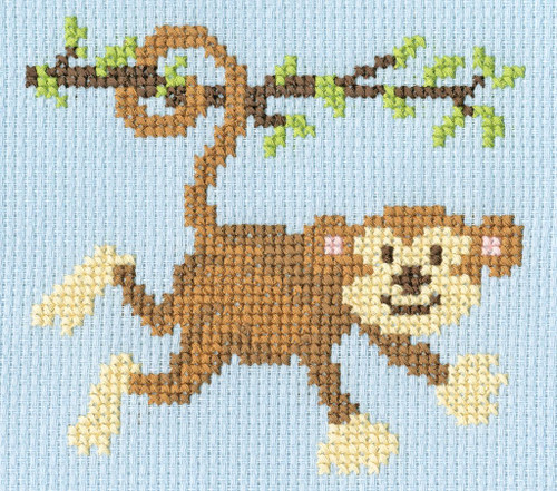 Monkey Mayhem Massive Monsters Little Stitches Jump Cross Stitch Kit by Kate Hadfield